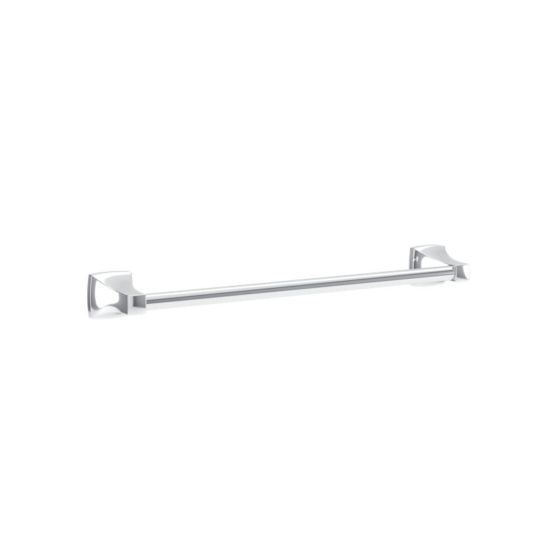 Barre à serviettes murale en chêne avec quincaillerie d'installation, Chrome poli, H 2,1 po x l 24 po x P 3,25 po