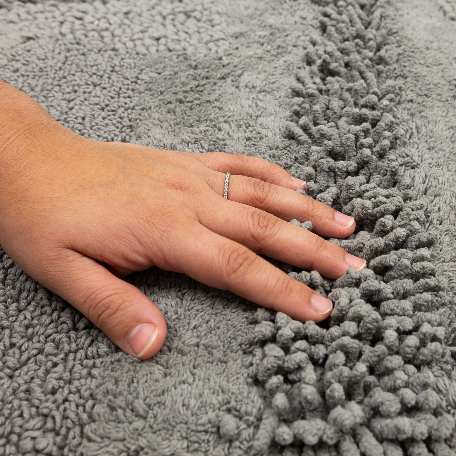Laverne Solid Cotton Bath Rug, 24" W x 60" L, Cool Gray