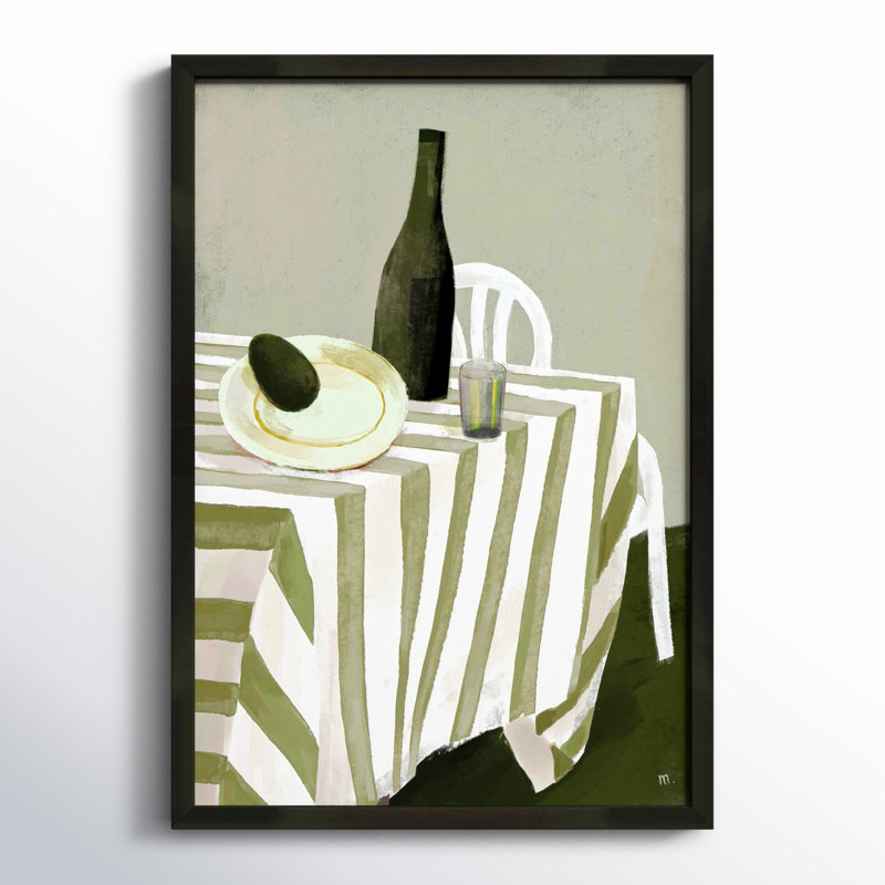 Still Life With Overripe Avocado Painting by Marco Marella For Studio M, Black Framed Paper, 14" W x 20" H