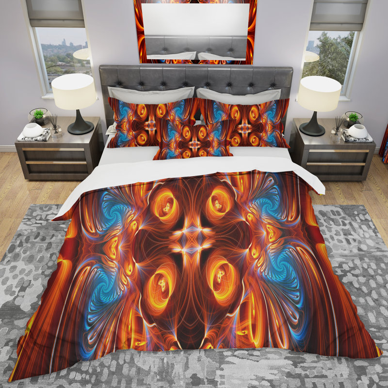 Ensemble de housse de couette moderne et contemporaine en microfibre bleue