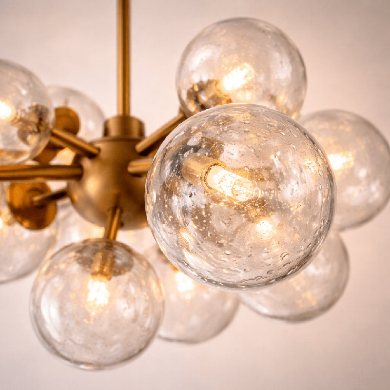 Orbit 19-Globe Aged Brass Chandelier