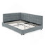 Cadre de lit double capitonné double, cadre de canapé-lit avec dossier et accoudoirs confortables, lit double pour chambre à coucher, salon, velours-566337918