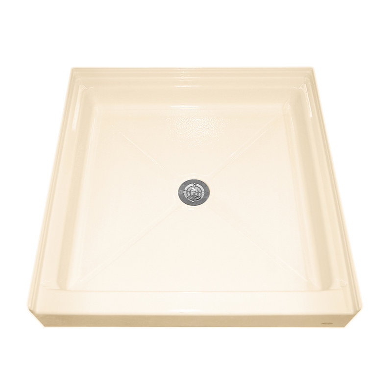 Universal 36'' W 36'' D Square Single Shower Base, Bone