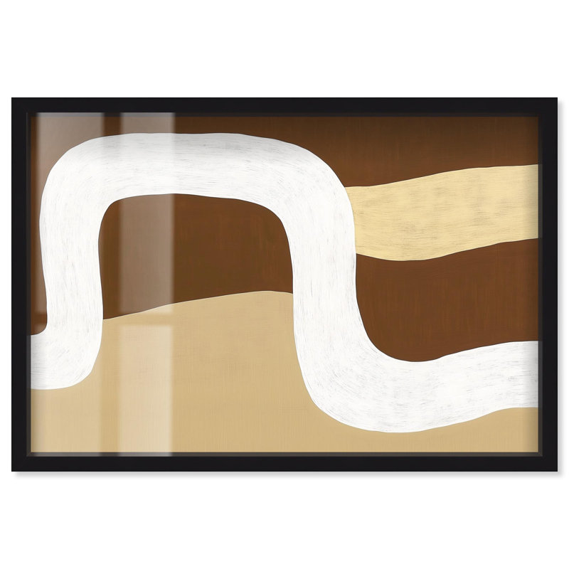 Art mural bohème Minimal Wavy II, H 11 po x l 16 po, Noir