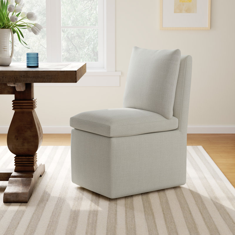 Alayaa Upholstered Side Chair, Effie Linen Performance Linen
