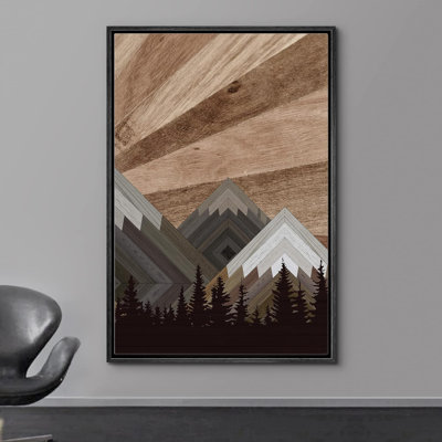 Art occidental, paysage de montagne, montagne, formes abstraites, art moderne, art mural rustique, salon, reproduction sur toile
