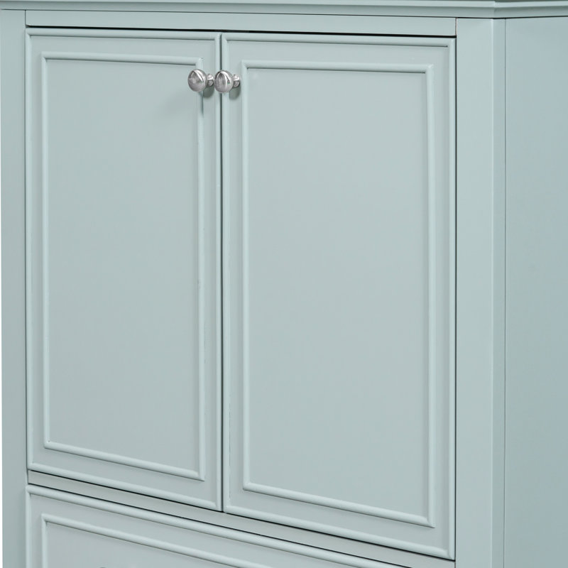 Meuble-lavabo 30 po avec lavabo en céramique, 30", Vert