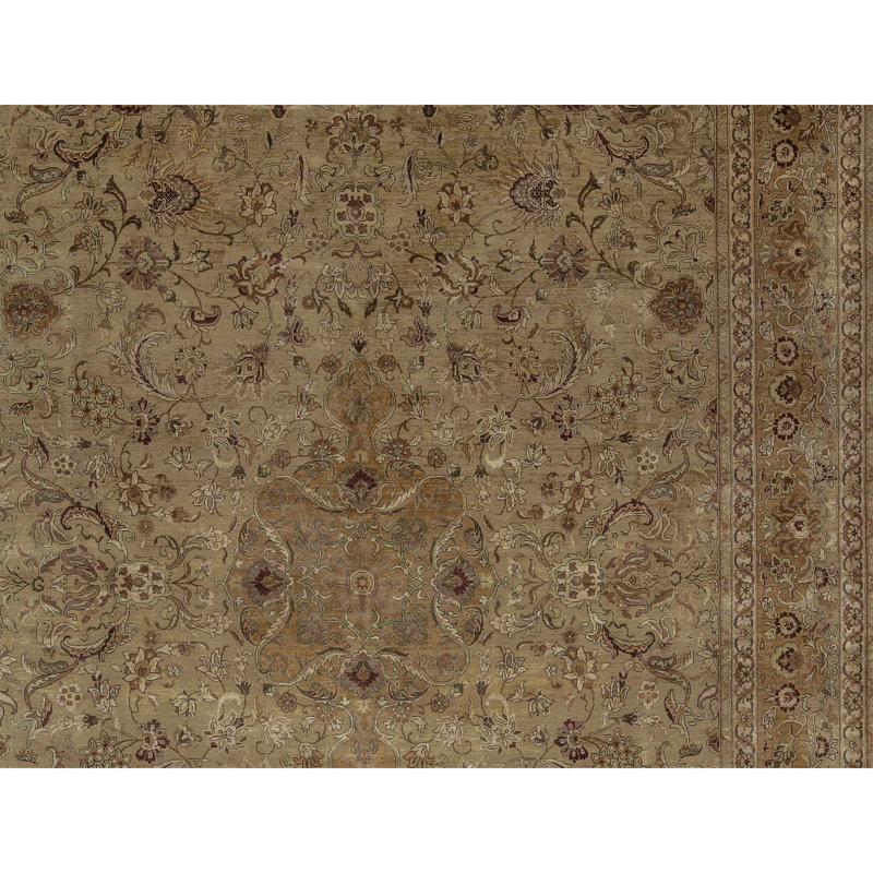 Tapis doré et doré de haute qualité noué à la main