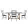Durga Rustic Pine Frame Concrete Veneer Top Dining Table And Windsor Chairs Set - Full Concrete Veneer Top Table And 4 Chairs