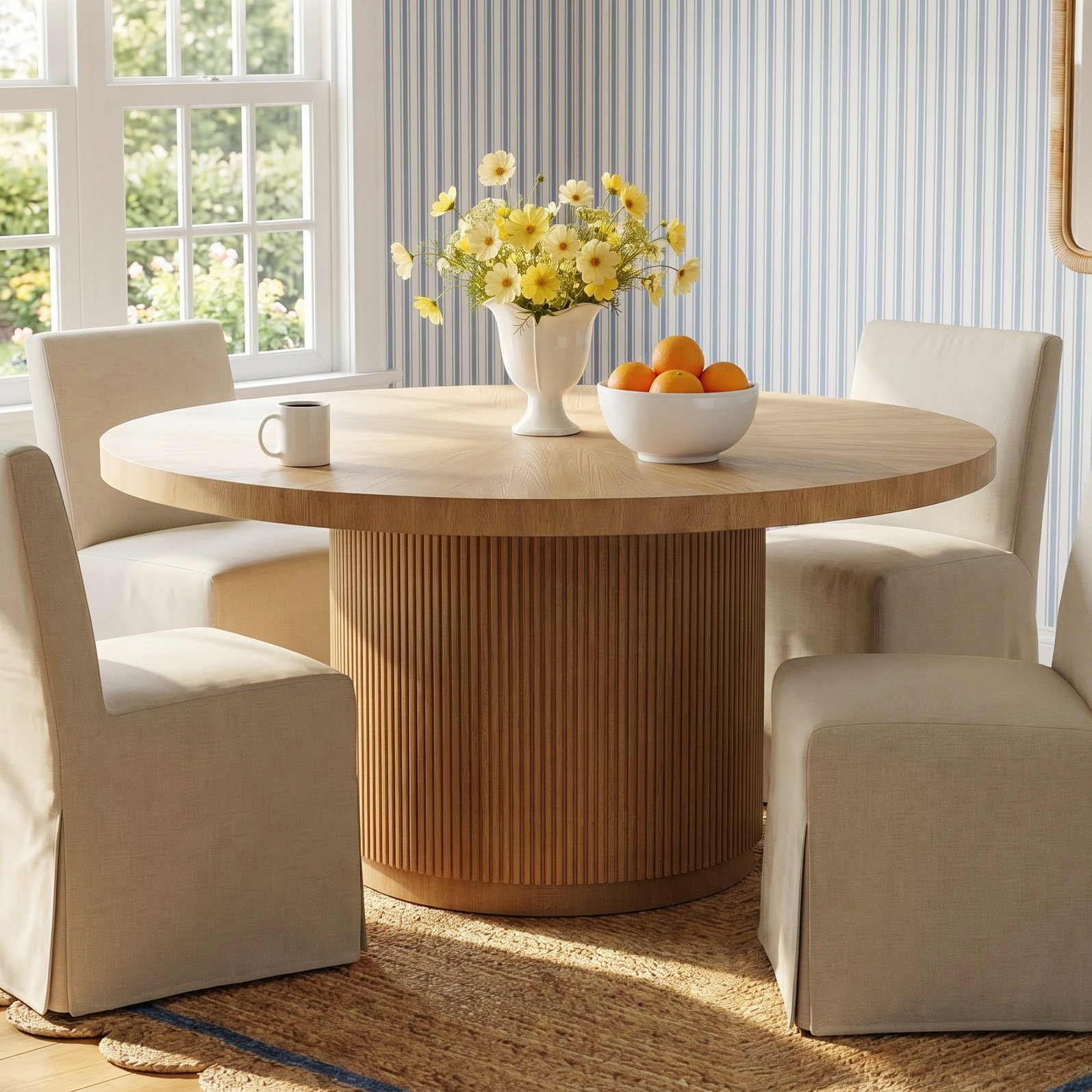 Caterina 60" Oak Dining Table, Skylark