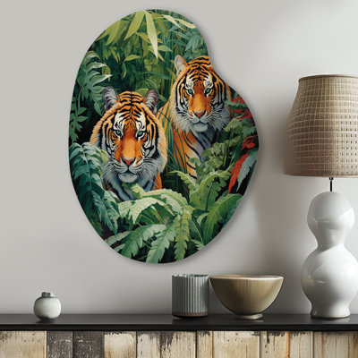 Terressa - Asymmetrical Asian Art Metal Wall Decor, Unique Shape Metal Wall Sculpture Print