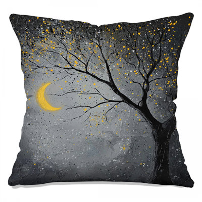 Moonlit Tree Night Double Sided Throw Pillows