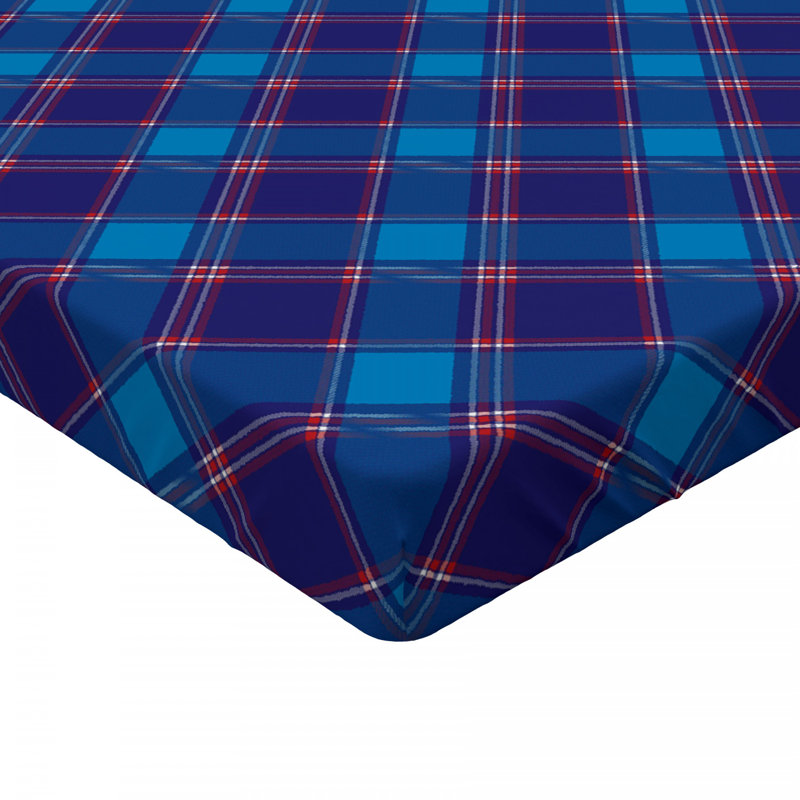 Microfiber Plaid Fitted Sheet, Twin XL Fitted Sheet, Teal, Plaid 9