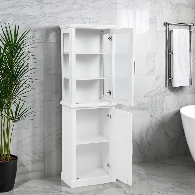 Armoire haute de salle de bain Imojen, Blanc