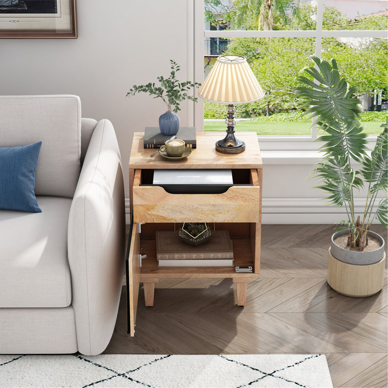 Natural Wood Nightstand