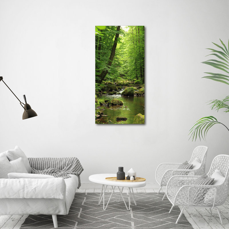 River In The Forest - Wrapped Canvas Print