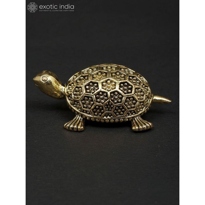 Petite statue de tortue en laiton 2 pouces Vastu