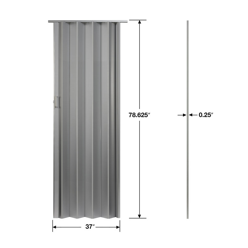 Porte accordéon affleurante en PVC Oakmont Spectrum, Argent