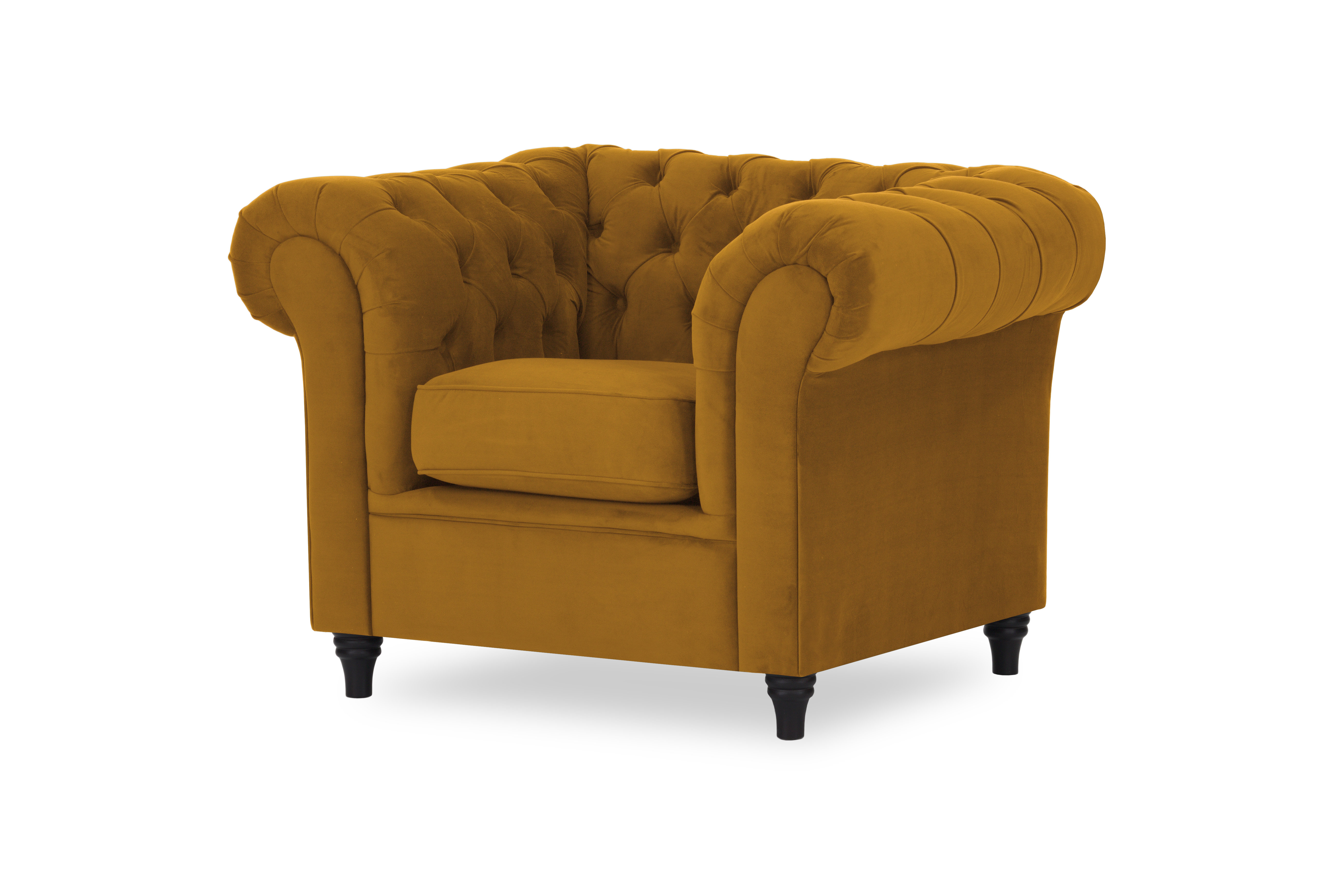 Mustard chesterfield chair hot sale