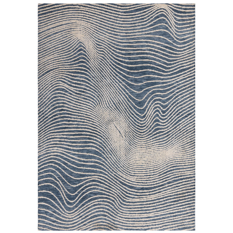 Clemones Swirl Blue Area Rug