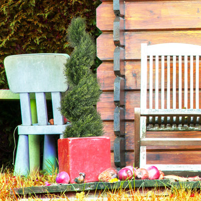 Artificial Potted Spiral Cedar Topiary