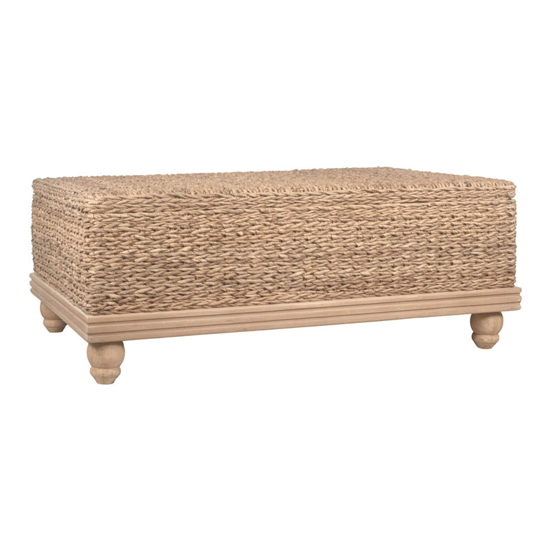 Tropical Coffee Table With Storage 48"W, Blonde