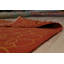 6x8 Red Flat Weave Wool Golden Orb Floating Vintage Mid Century Modern Contemporary Carpet Rug