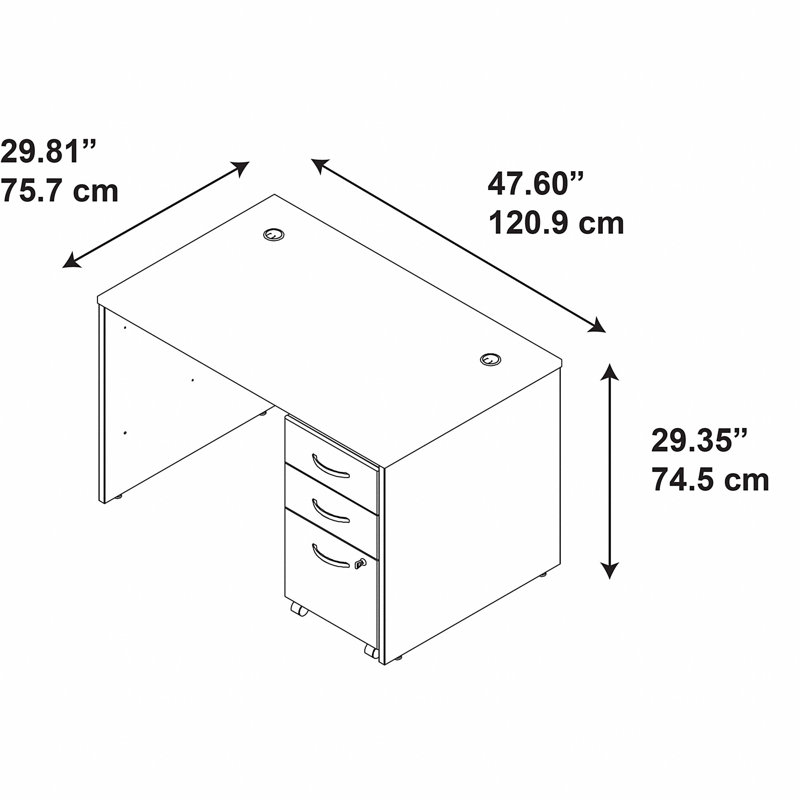 Bureau Series C Elite 48 po, Cerisier hansen