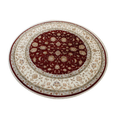 Renice One-of-a-Kind 5.0x5.1 Round Area Rug Red