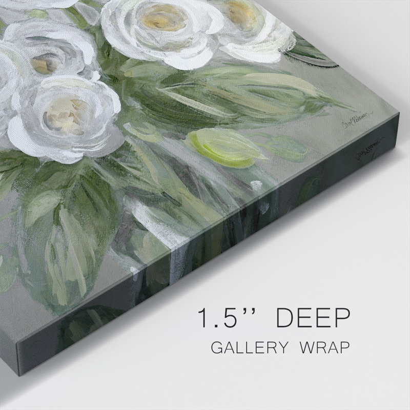 Miel et fleurs blanches sur toile, H 40 po x l 40 po x P 1,5 po