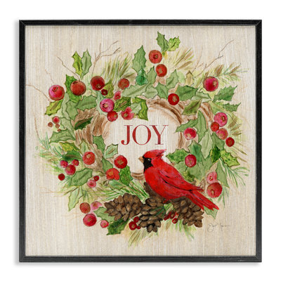 Joy, couronne de neige rustique giclée par Janet Tava