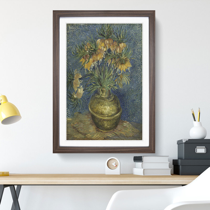 Imperial Fritillaries by Vincent Van Gogh - Picture Frame Painting, Walnut Framed, 36cm H x 27cm W x 2cm D