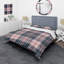 Tartan à carreaux noir et rouge - Ensemble de housse de couette abstrait - Microfibre de polyester-585305682