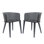  Chaises de salle à manger d'extérieur en fer Milan avec structure résistante à la rouille, noir moderne, Milan