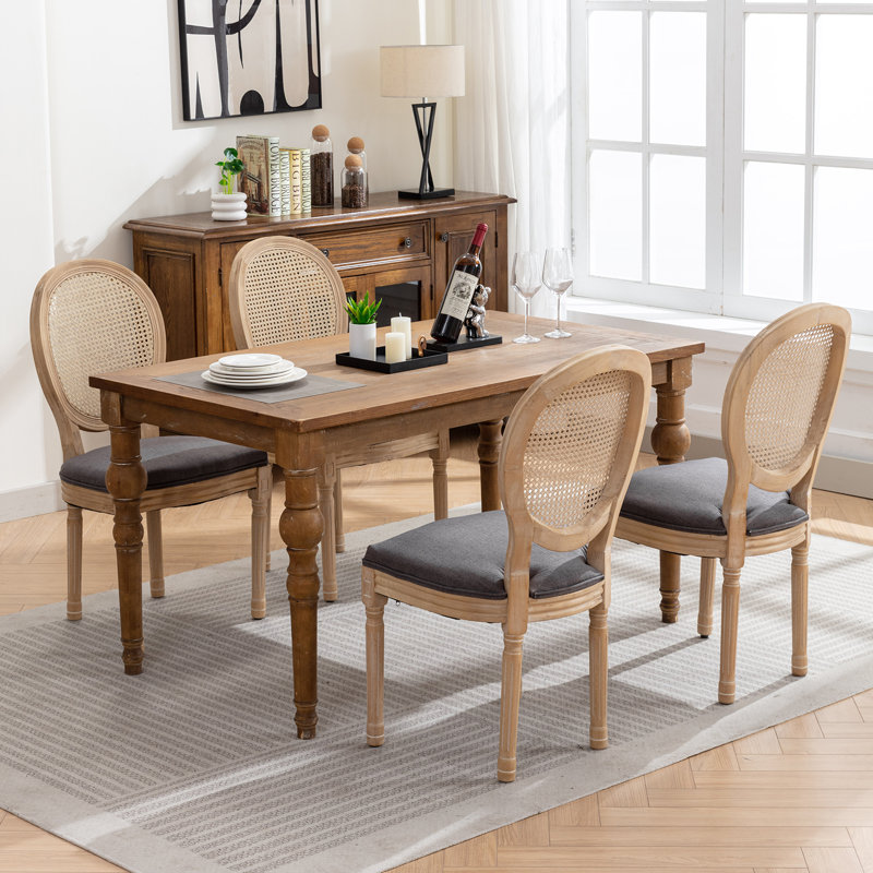 Ensemble de 2 chaises d'appoint ovales en rotin de style campagnard Farmwood, 4, Gris