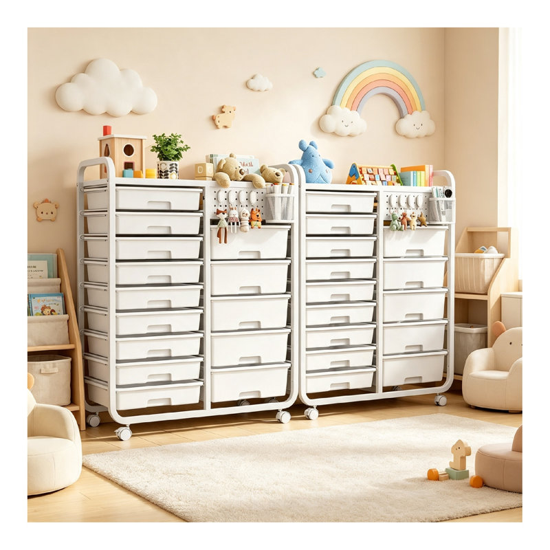 14 Drawer Storage Drawer, White