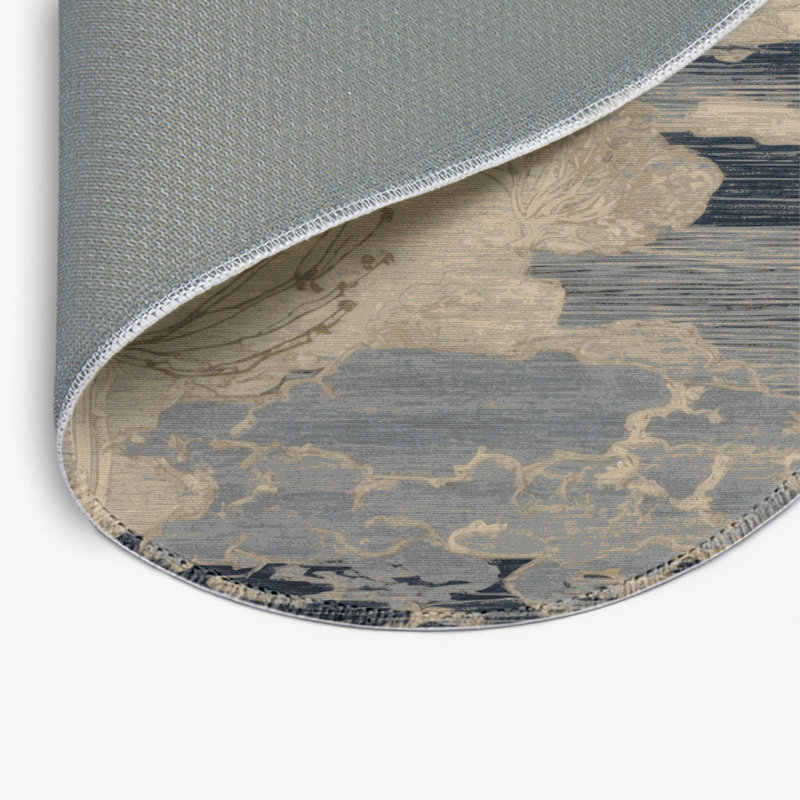 Tapis beige d'intérieur et d'extérieur Nature, Rond 5 pi
