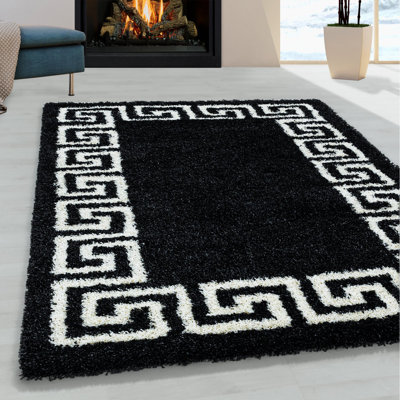 Fouts Geometric Shag Area Rug