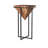 Cherine Pyramid Shape Acacia Wood Side Table With Cross Iron Base, Brown and Black-256913270