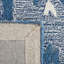 Tapis bleu / ivoire en laine / coton touffeté à la main Ikat-629125969