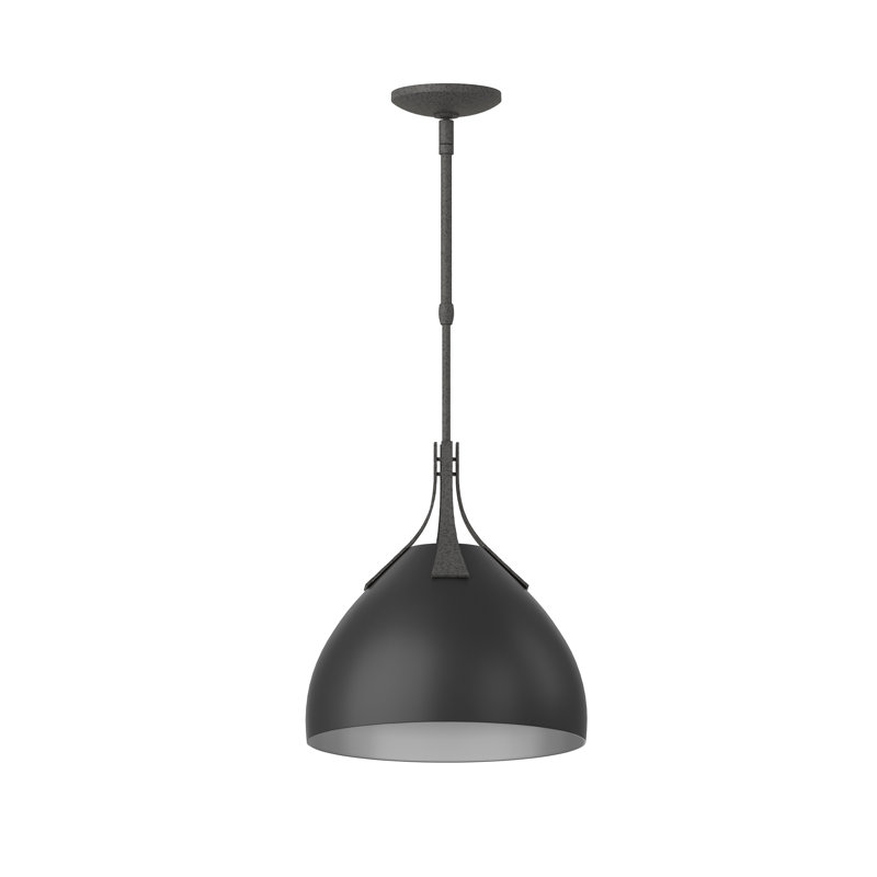 Summit 1 - Light Single Dome Pendant, Black, Natural Iron
