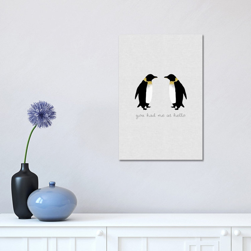 You Had Me Penguins by Orara Studio - Wrapped Canvas Print, 45.72cm H x 30.48cm W x 1.91cm D