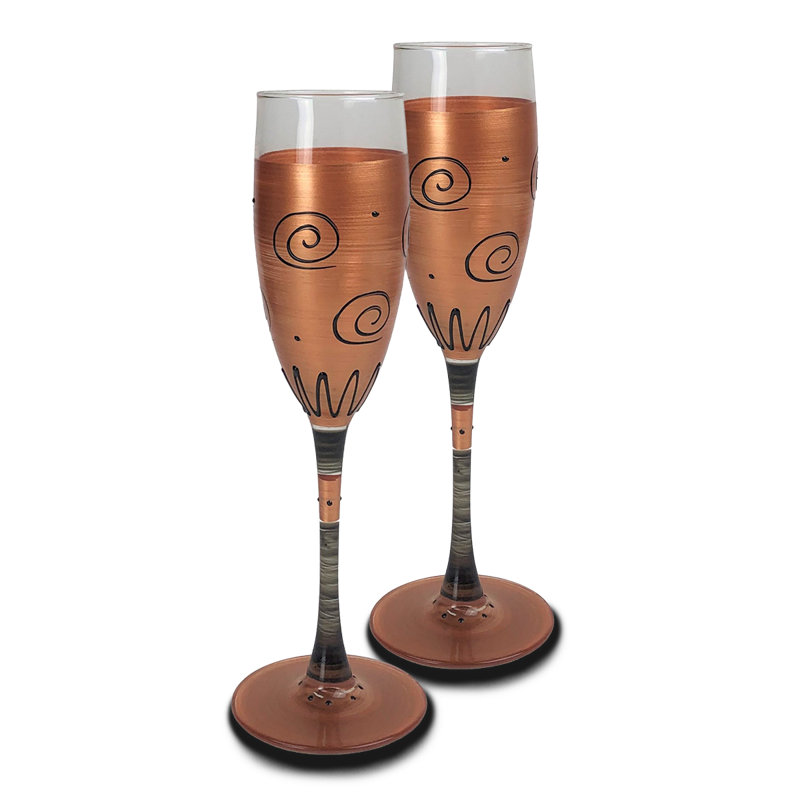 Champagne toscan coucher de soleil 5,75 oz Flûte en verre