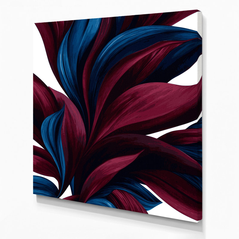 "Abstract Florals 60", art mural sur toile mauve, H 12 po x l 12 po