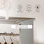 Natural Wood Grain Wheeled Double Hanging Open Garment Unit with Central Storage Shelving for Bedroom and Cloakroom Organisation-2020227407