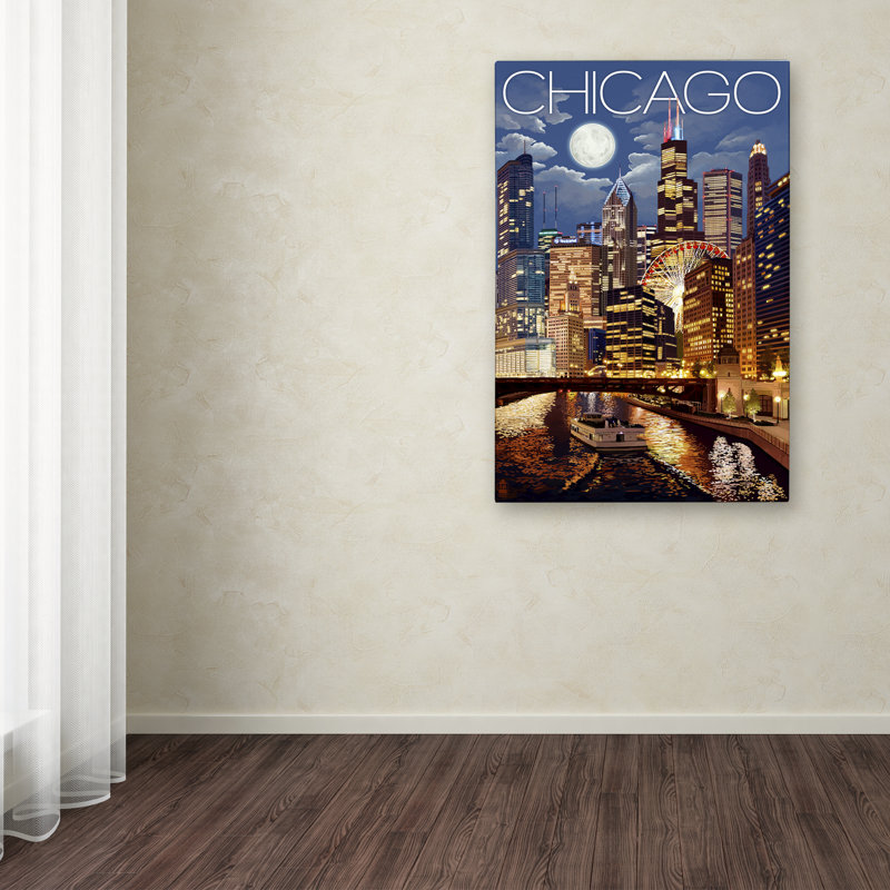 Publicité rétro sur toile Kadey «Chicago 1», H 32 po x l 22 po x P 2 po