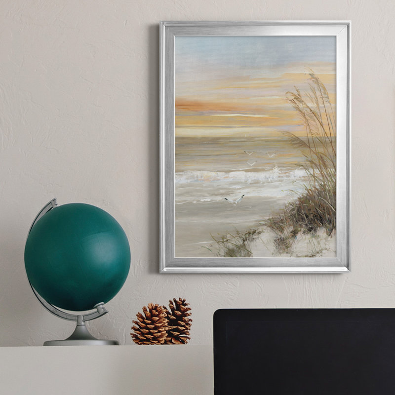 Summer Solstice - peinture encadrée, H 30,5 po x l 22,5 po x P 1,5 po, Toile avec cadre argenté, Pas de tapis