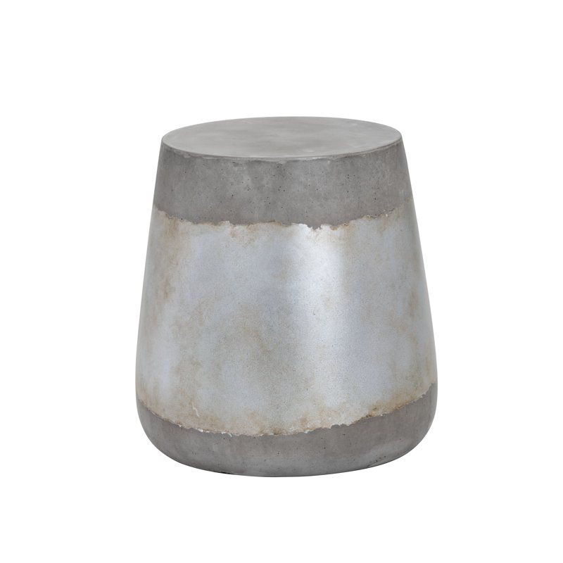 Millwright Drum End Table, Silver