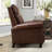 33.5" Wide Traditional Breathable Top Grain Genuine Leather Pushback Recliner (Set Of 3)-1872548633
