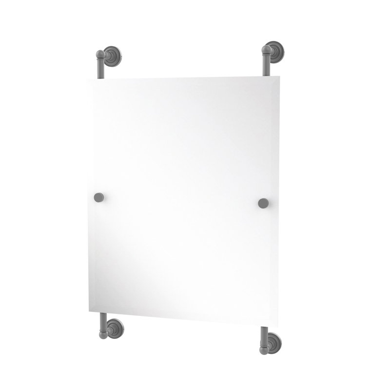 Marchmont Wall Mirror, 32" H x 21" W, Matte Gray